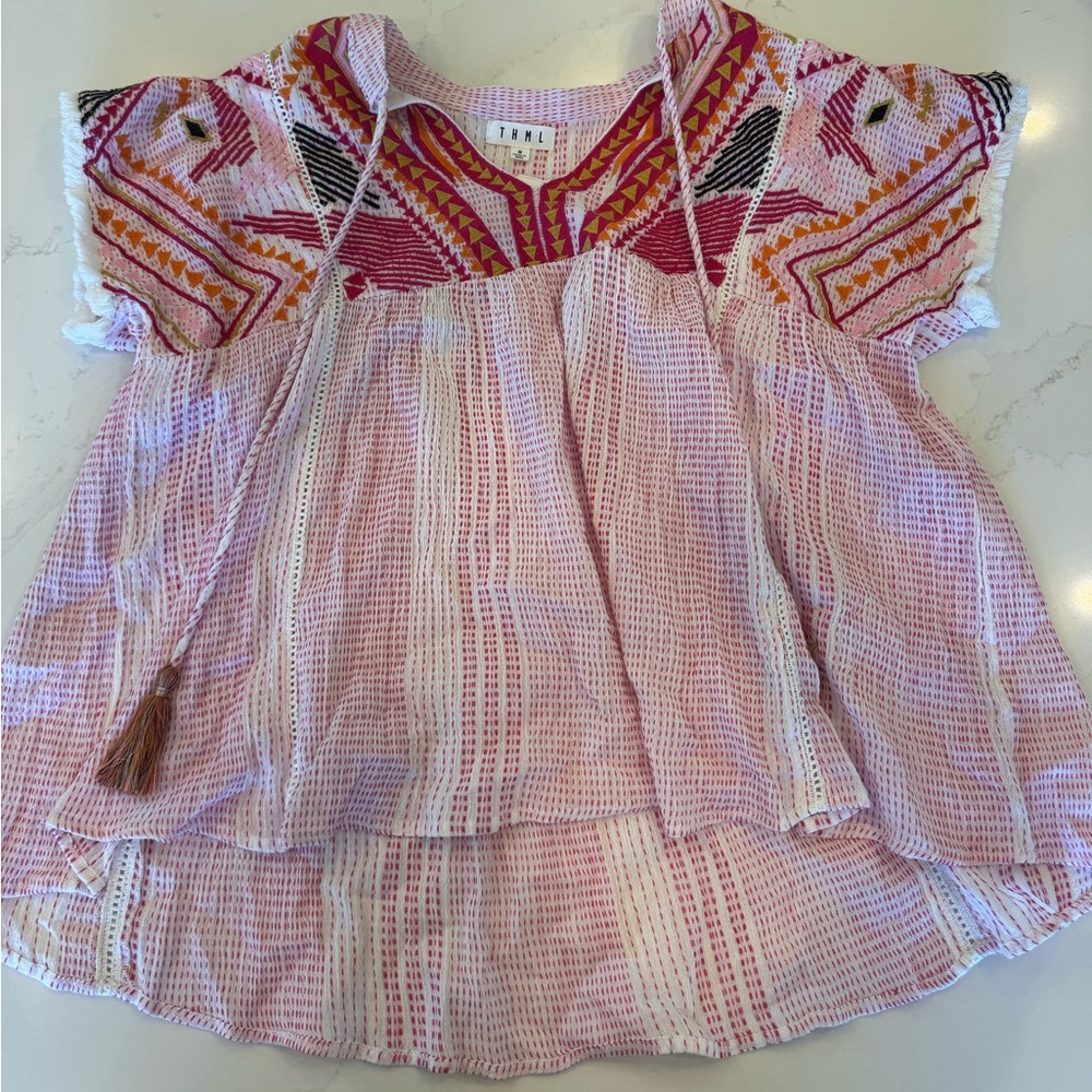 Pink Embroidered Top